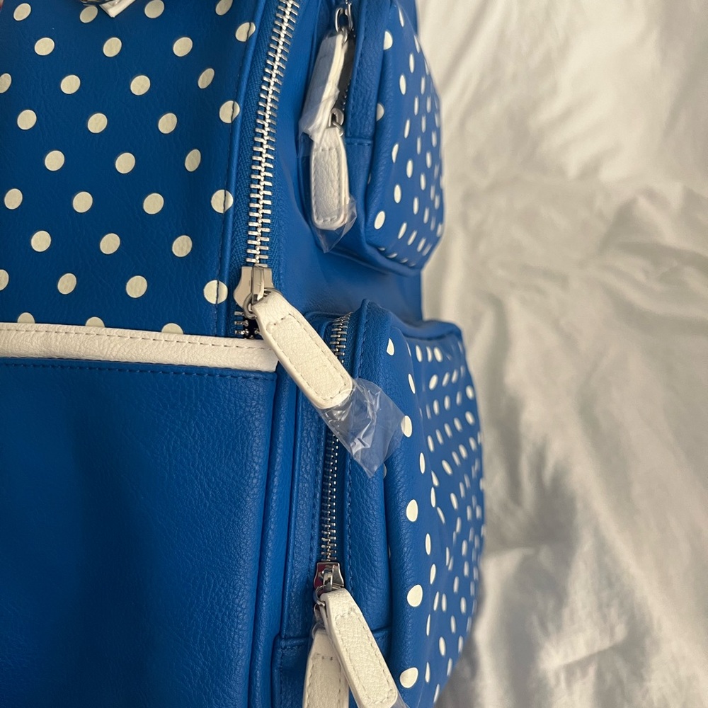 đź‘‘âś…PRICE FIRMâś…Large Blue Polka Dot Backpack - Picture 8 of 14